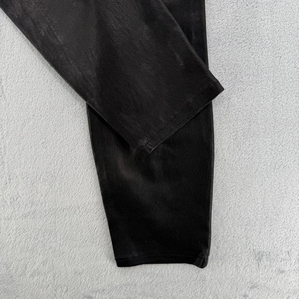 L'Agence Margot Black Coated Skinny Lamb Leather High Rise Pants Size 23 - Picture 10 of 16